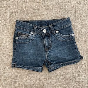 Dark jean 2T girl shorts with sequins